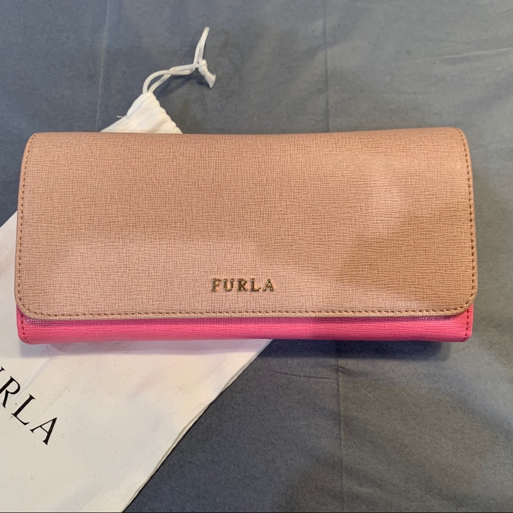 Furla Pink and Tan Wallet